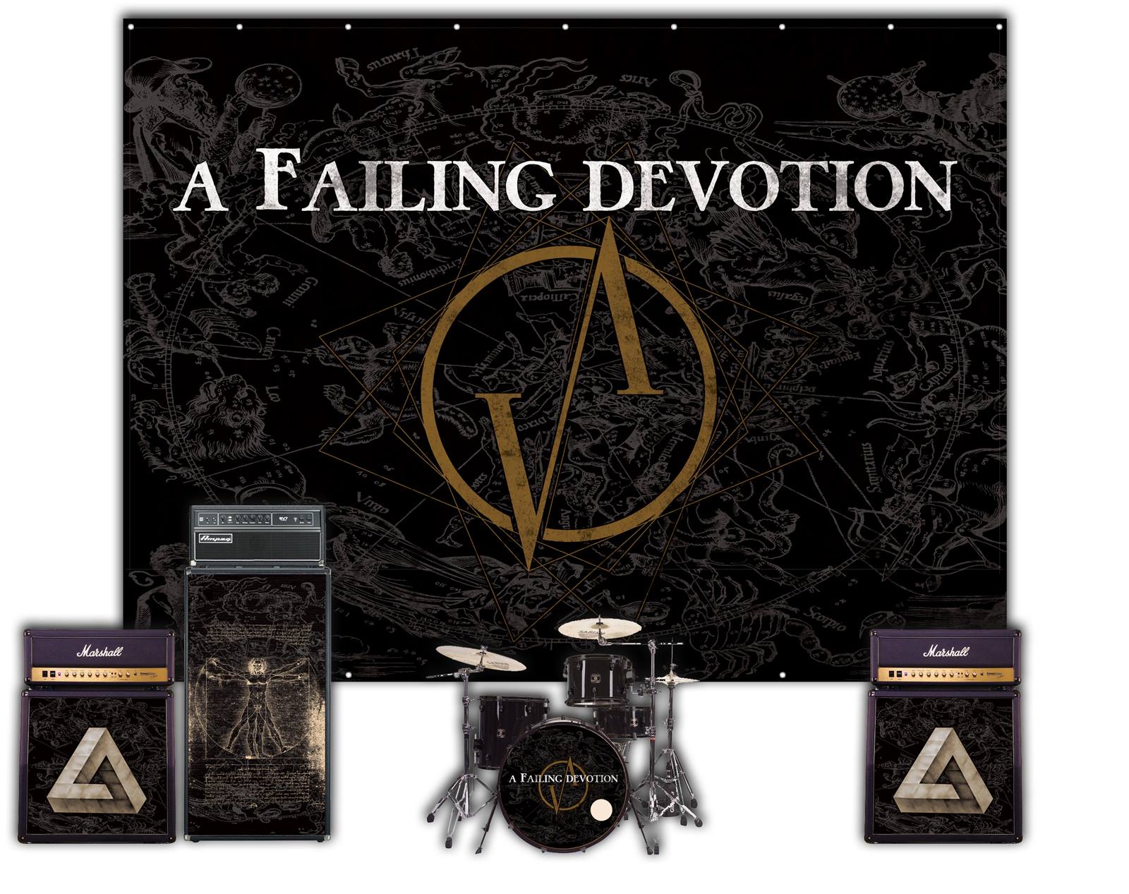 Visuel des caches amplis et du backdrop de A Failing Devotion